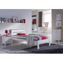 JADE CAMA 90 C/SOMIER BLANCO/ROBLE